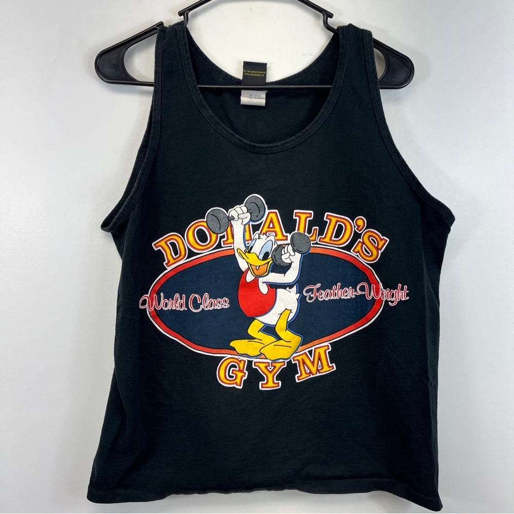 Disney Black Tank Top with Donald Duck Graphic